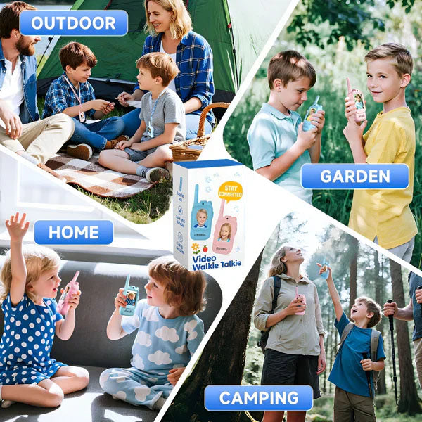 Tavar™ Video Walkie Talkie for Kids - 2-Pack Rechargeable Video Intercom Set | 500ft Long Range | No WiFi Needed | Indoor & Outdoor Play Device