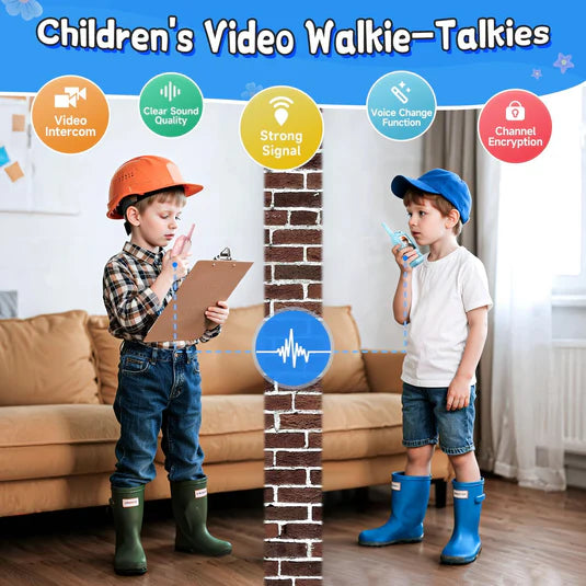 Tavar™ Video Walkie Talkie for Kids - 2-Pack Rechargeable Video Intercom Set | 500ft Long Range | No WiFi Needed | Indoor & Outdoor Play Device